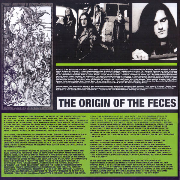 Type O Negative – The Origin Of The Feces (Not Live At Brighton Beach) 2LP color